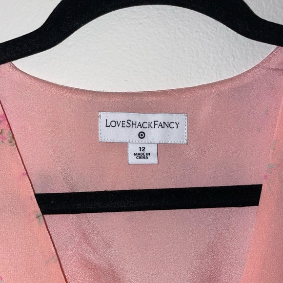 Loveshackfancy X Target Fleur Tiered Midi Dress In Pink Melon Size 12 - Picture 4 of 5